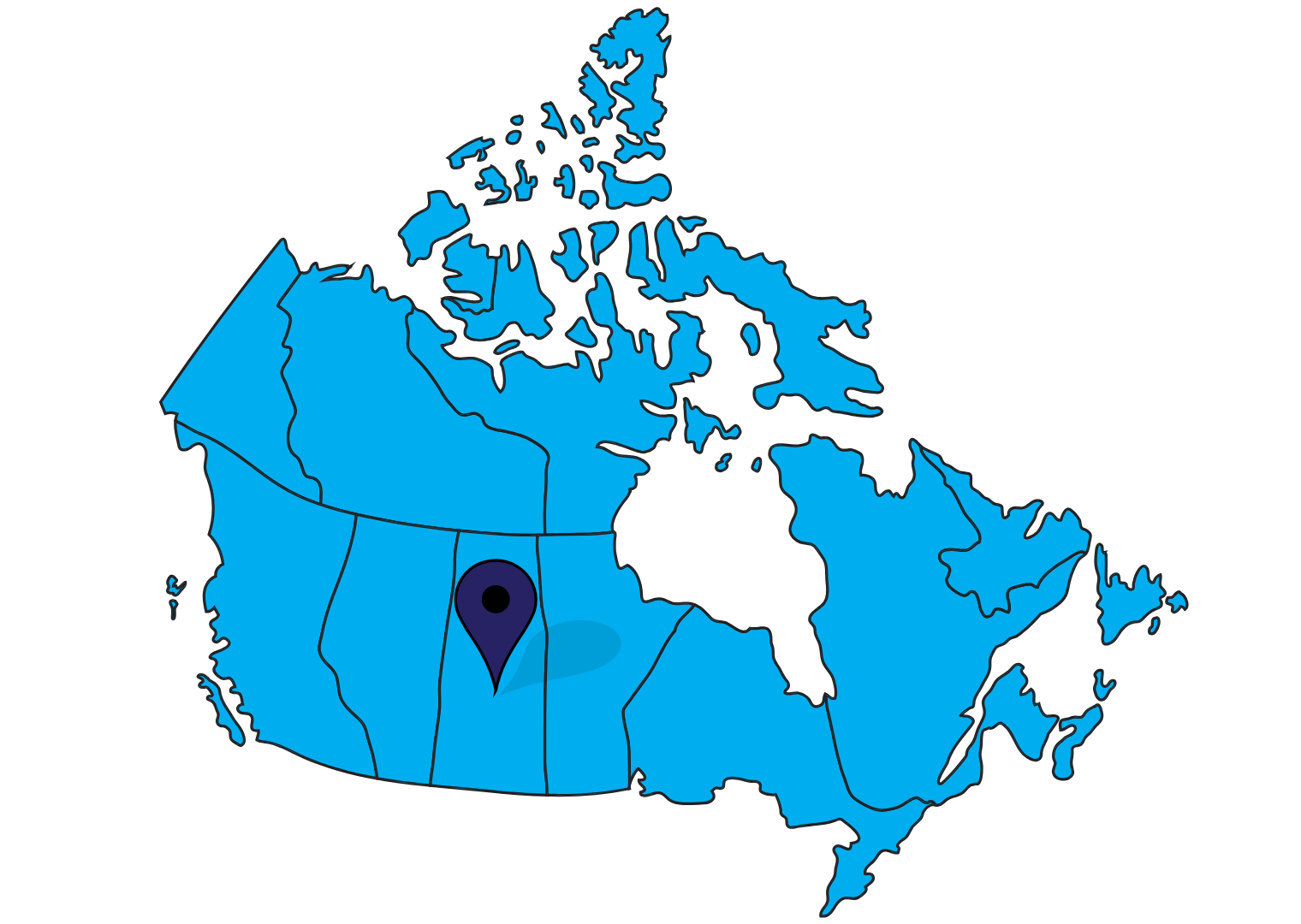 Saskatchewan pinned map