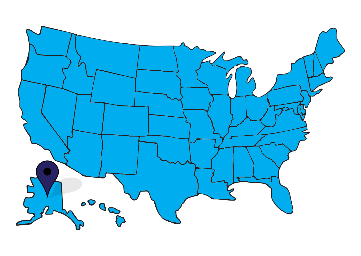 Alaska Pinned Map