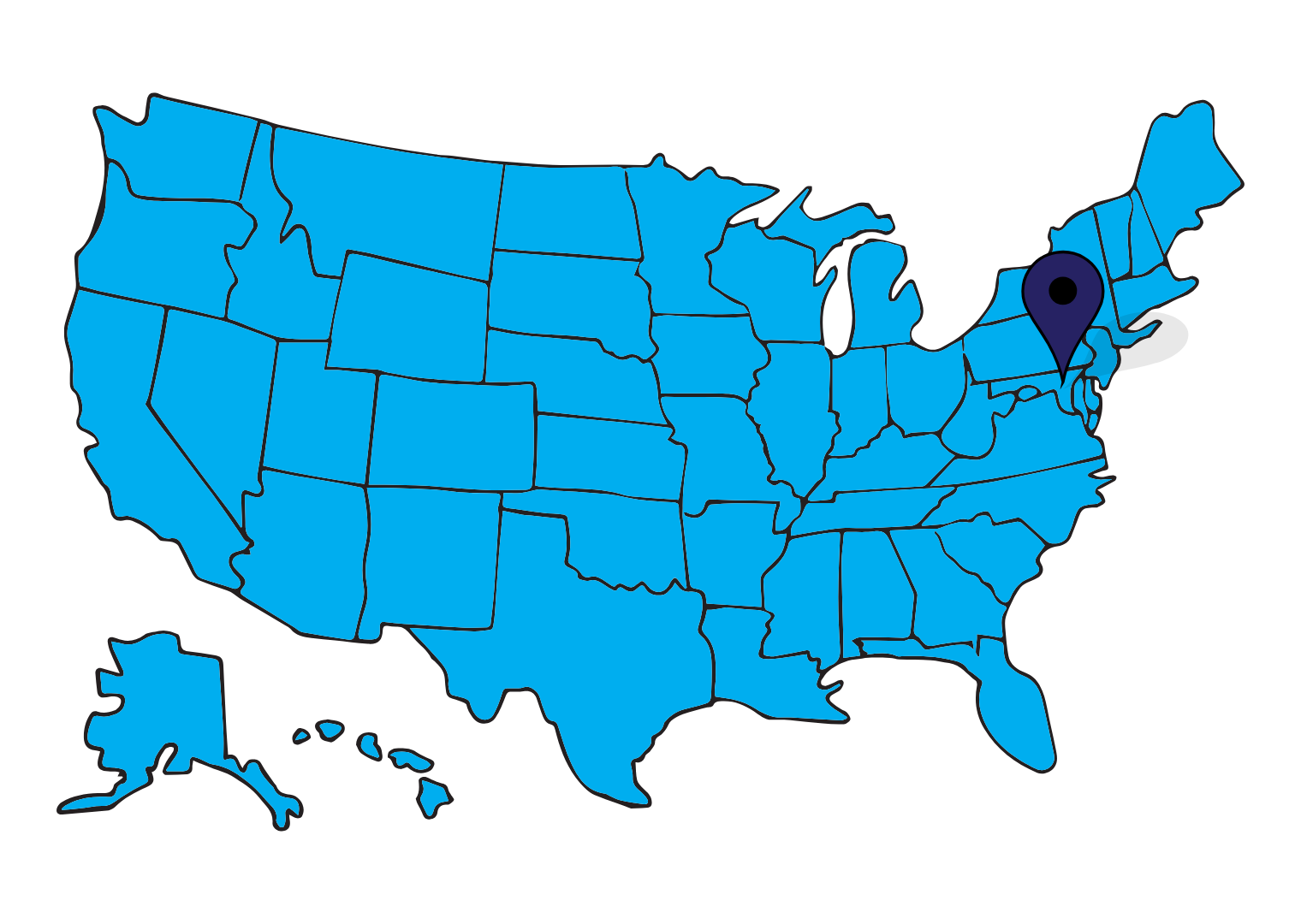 Maryland pinned map